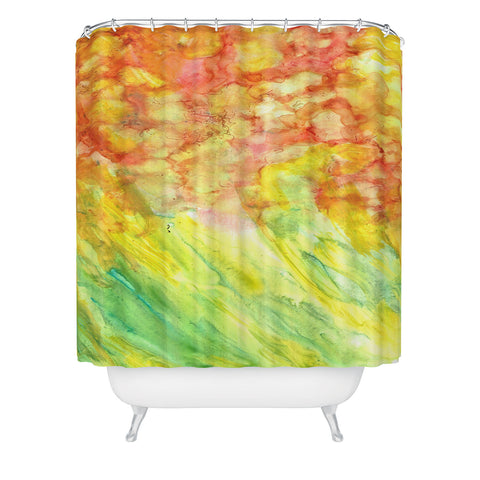 Rosie Brown Fantasy Flowers Shower Curtain