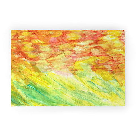 Rosie Brown Fantasy Flowers Welcome Mat