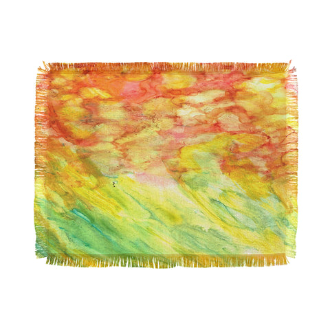 Rosie Brown Fantasy Flowers Throw Blanket