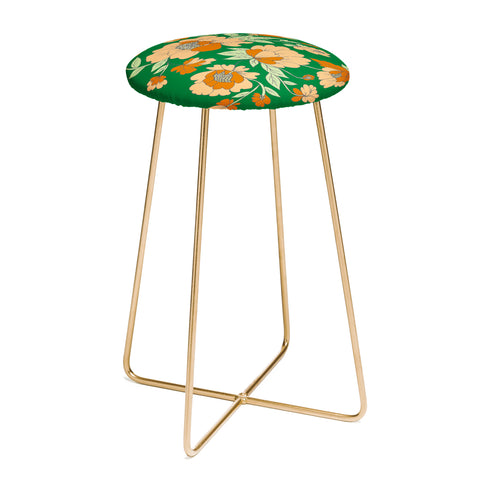 Rosie Brown Floral Counter Stool