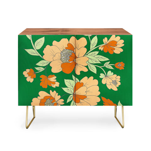 Rosie Brown Floral Credenza