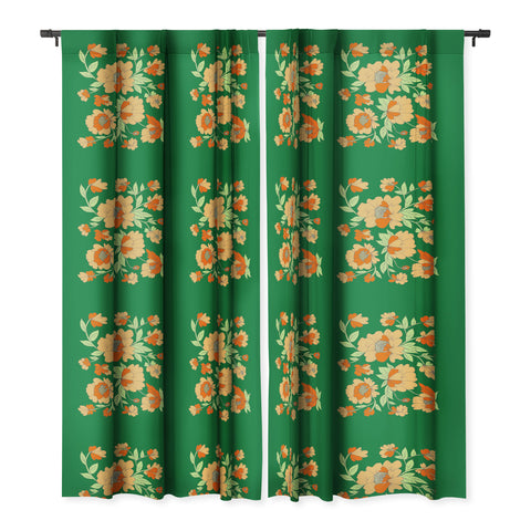 Rosie Brown Floral Blackout Window Curtain