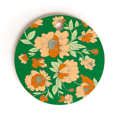 Rosie Brown Floral Cutting Board Round