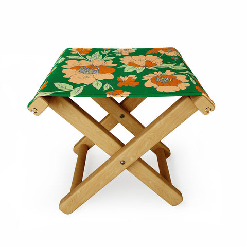 Rosie Brown Floral Folding Stool