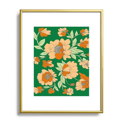 Rosie Brown Floral Metal Framed Art Print