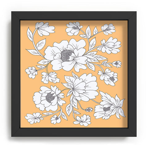 Rosie Brown Floral Orange Recessed Framing Square