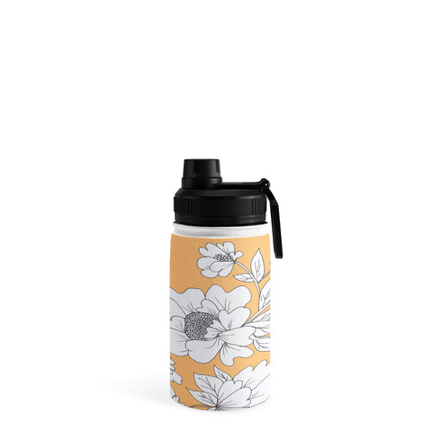Rosie Brown Floral Orange Water Bottle