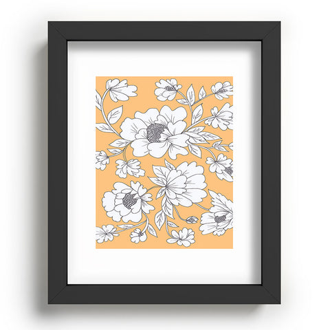 Rosie Brown Floral Orange Recessed Framing Rectangle