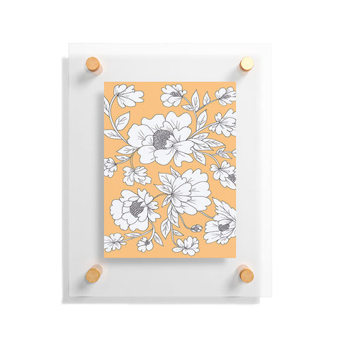 Rosie Brown Floral Orange Floating Acrylic Print