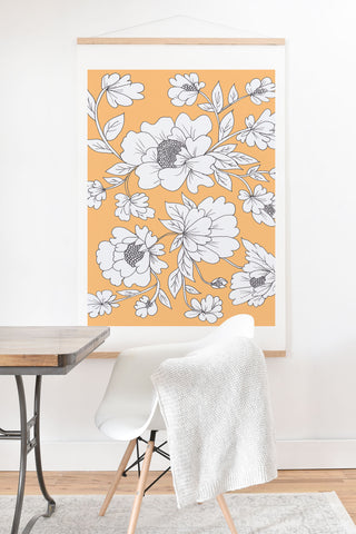 Rosie Brown Floral Orange Art Print And Hanger