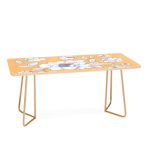 Rosie Brown Floral Orange Coffee Table