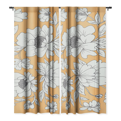 Rosie Brown Floral Orange Blackout Non Repeat