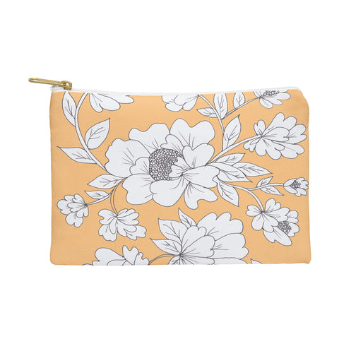 Rosie Brown Floral Orange Pouch