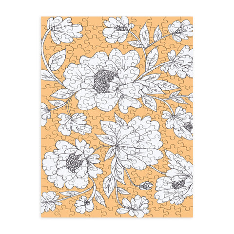 Rosie Brown Floral Orange Puzzle