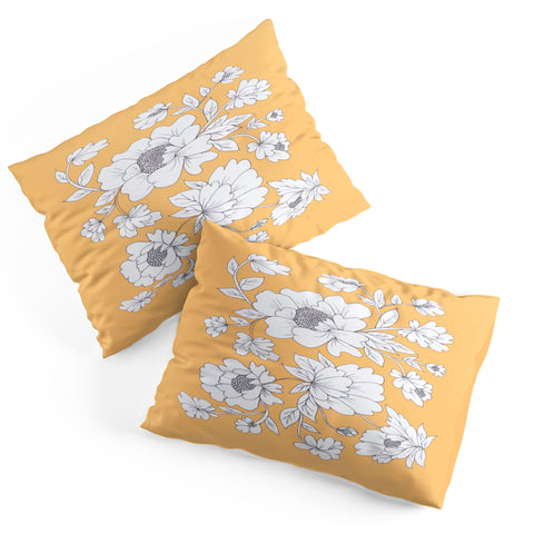 Rosie Brown Floral Orange Pillow Shams