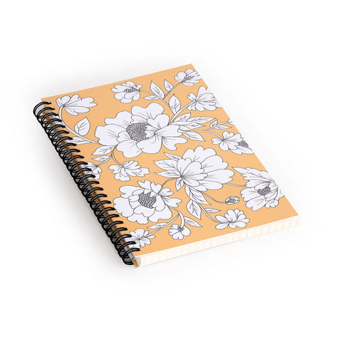 Rosie Brown Floral Orange Spiral Notebook