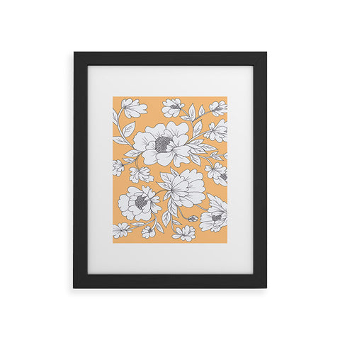Rosie Brown Floral Orange Framed Art Print