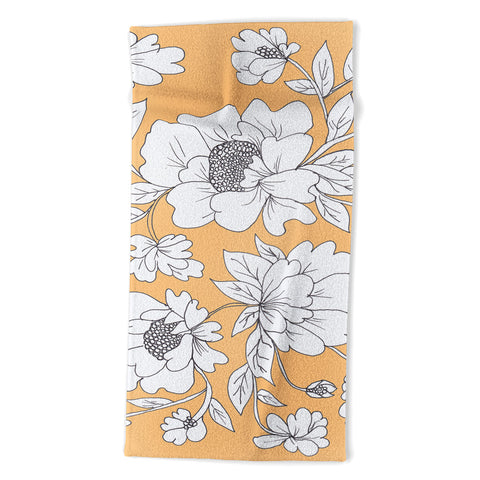 Rosie Brown Floral Orange Beach Towel