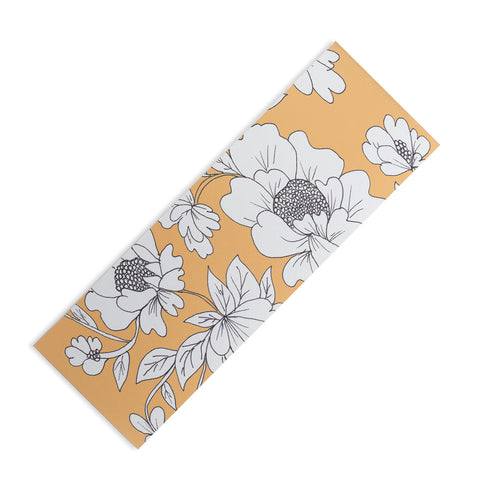Rosie Brown Floral Orange Yoga Mat