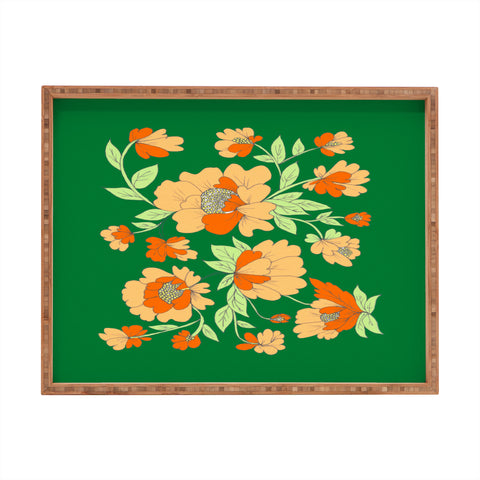 Rosie Brown Floral Rectangular Tray