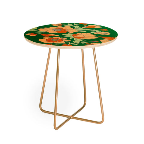 Rosie Brown Floral Round Side Table
