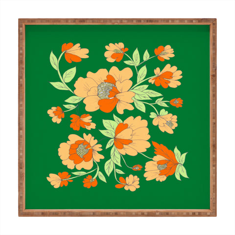 Rosie Brown Floral Square Tray