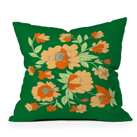 Rosie Brown Floral Throw Pillow