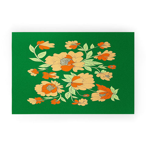 Rosie Brown Floral Welcome Mat