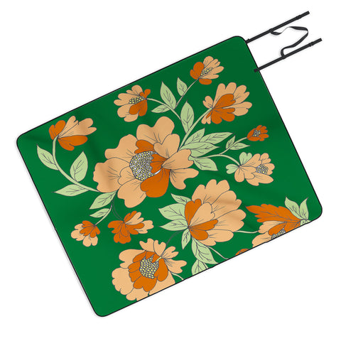 Rosie Brown Floral Picnic Blanket