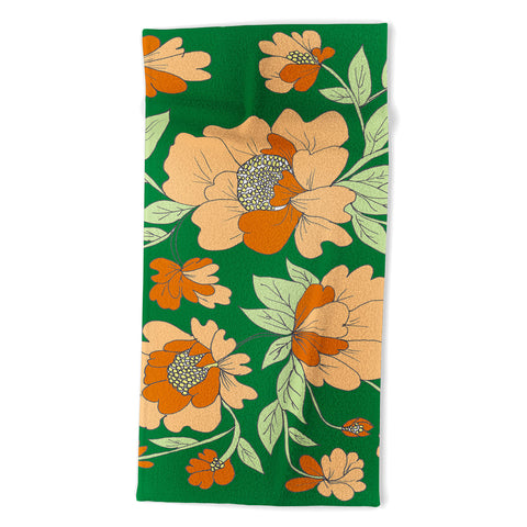 Rosie Brown Floral Beach Towel