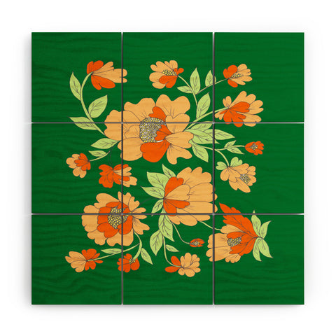 Rosie Brown Floral Wood Wall Mural