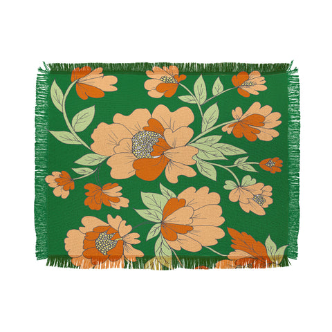 Rosie Brown Floral Throw Blanket