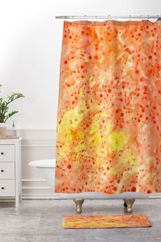Rosie Brown Florida Orange Shower Curtain And Mat