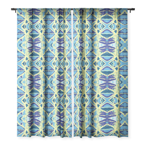 Rosie Brown Garden Curves Sheer Window Curtain
