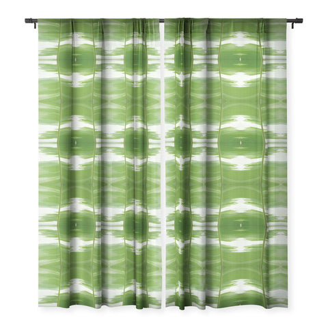 Rosie Brown Garden Stripes Sheer Window Curtain