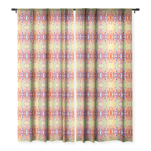 Rosie Brown Gladiolus Sheer Window Curtain