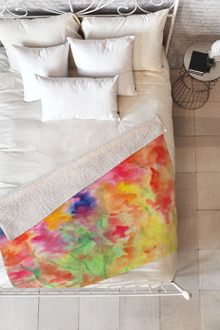 Rosie Brown Gladiolus Fleece Throw Blanket