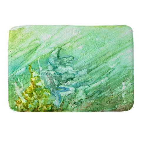 Rosie Brown Green Coral Memory Foam Bath Mat