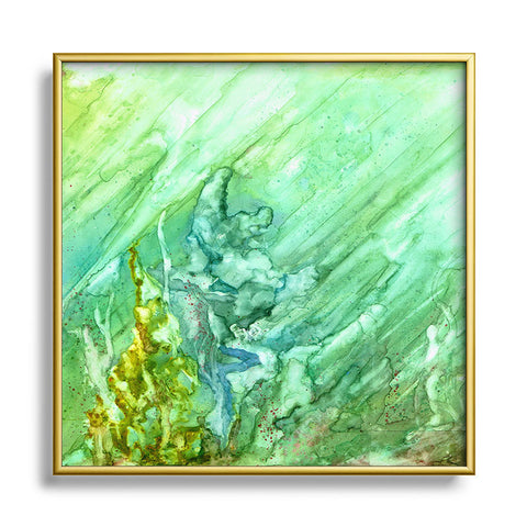 Rosie Brown Green Coral Metal Square Framed Art Print