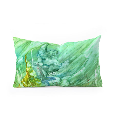 Rosie Brown Green Coral Oblong Throw Pillow