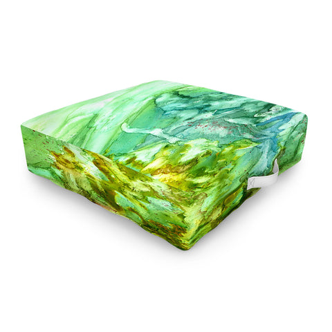 Rosie Brown Green Coral Outdoor Floor Cushion