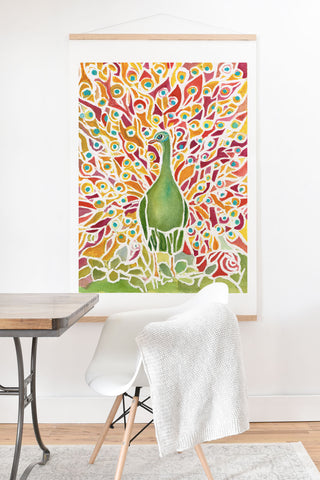 Rosie Brown Grove Peacock Art Print And Hanger