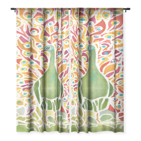 Rosie Brown Grove Peacock Sheer Non Repeat