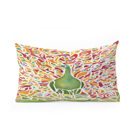Rosie Brown Grove Peacock Oblong Throw Pillow