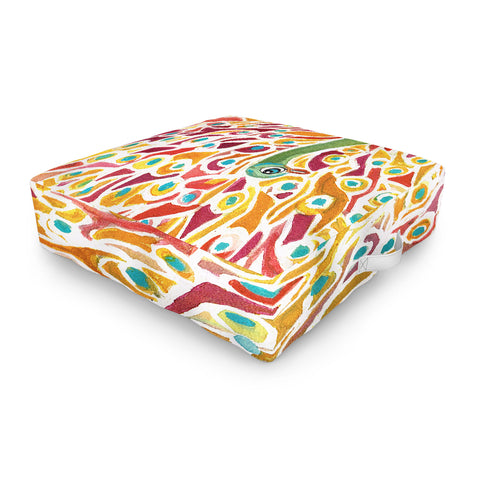 Rosie Brown Grove Peacock Outdoor Floor Cushion