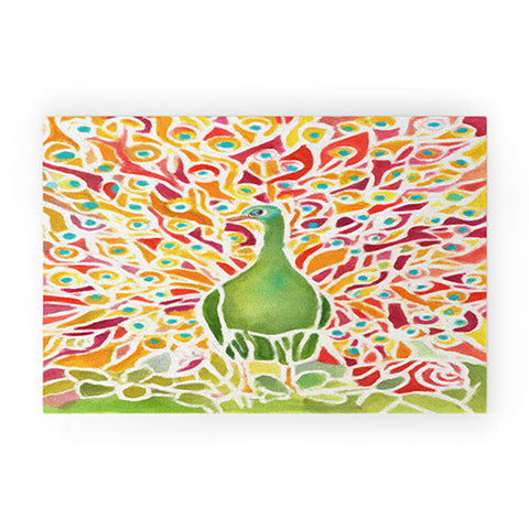 Rosie Brown Grove Peacock Welcome Mat