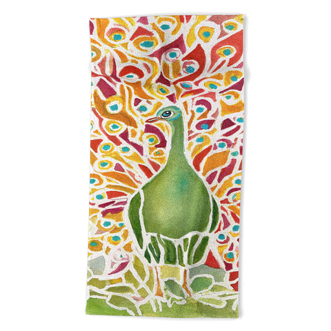 Rosie Brown Grove Peacock Beach Towel