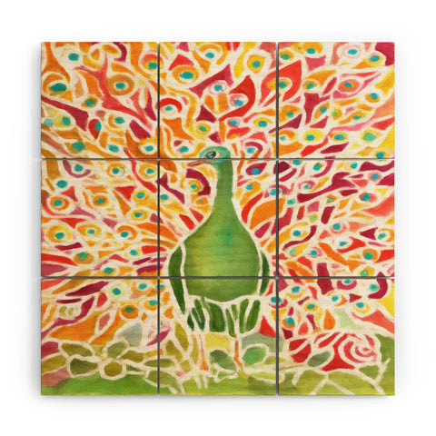 Rosie Brown Grove Peacock Wood Wall Mural