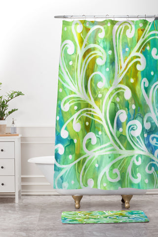 Rosie Brown Happy Dance Shower Curtain And Mat