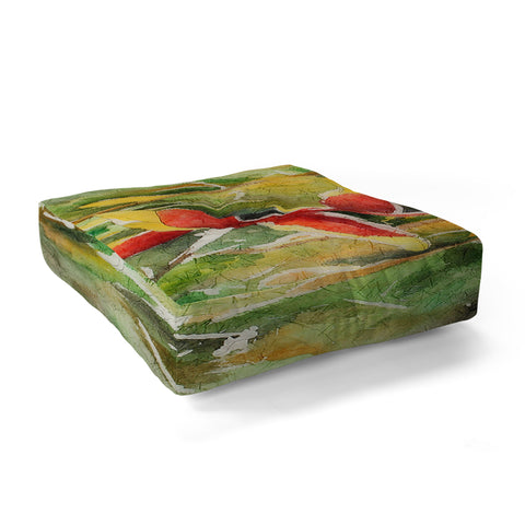 Rosie Brown Heliconia Floor Pillow Square